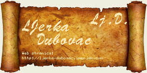 LJerka Dubovac vizit kartica